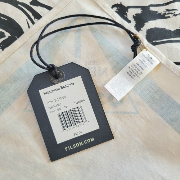 NWT Filson Helmsman Bandana Natural Captain Through Any Weather - Picture 6 of 7